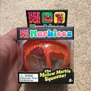 Nee Doh Marbleez Mellow Marble Squeeze Toy - Orange